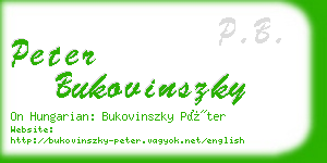 peter bukovinszky business card